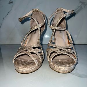 Call it Spring brand sparkly rose gold heels